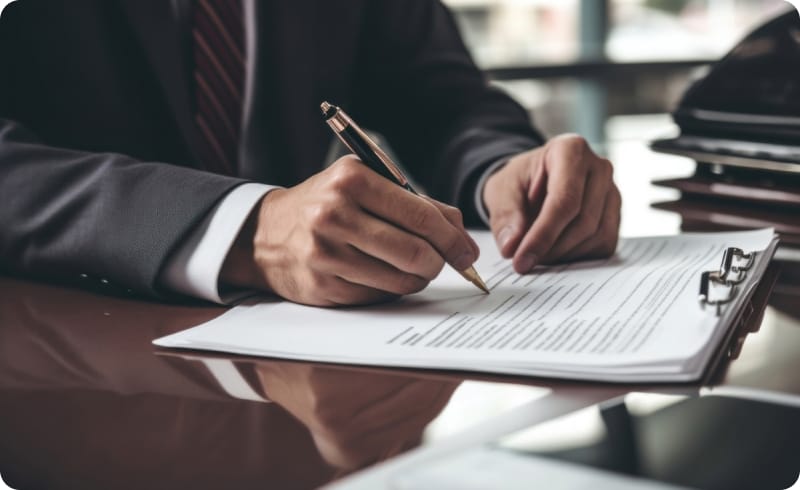 Image of signing a law contract.